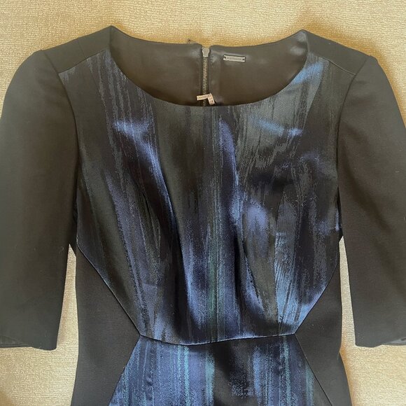 Elie Tahari Estelle Dress Cocktail Blue/Black sz 0 Retail $448 - Picture 3 of 9